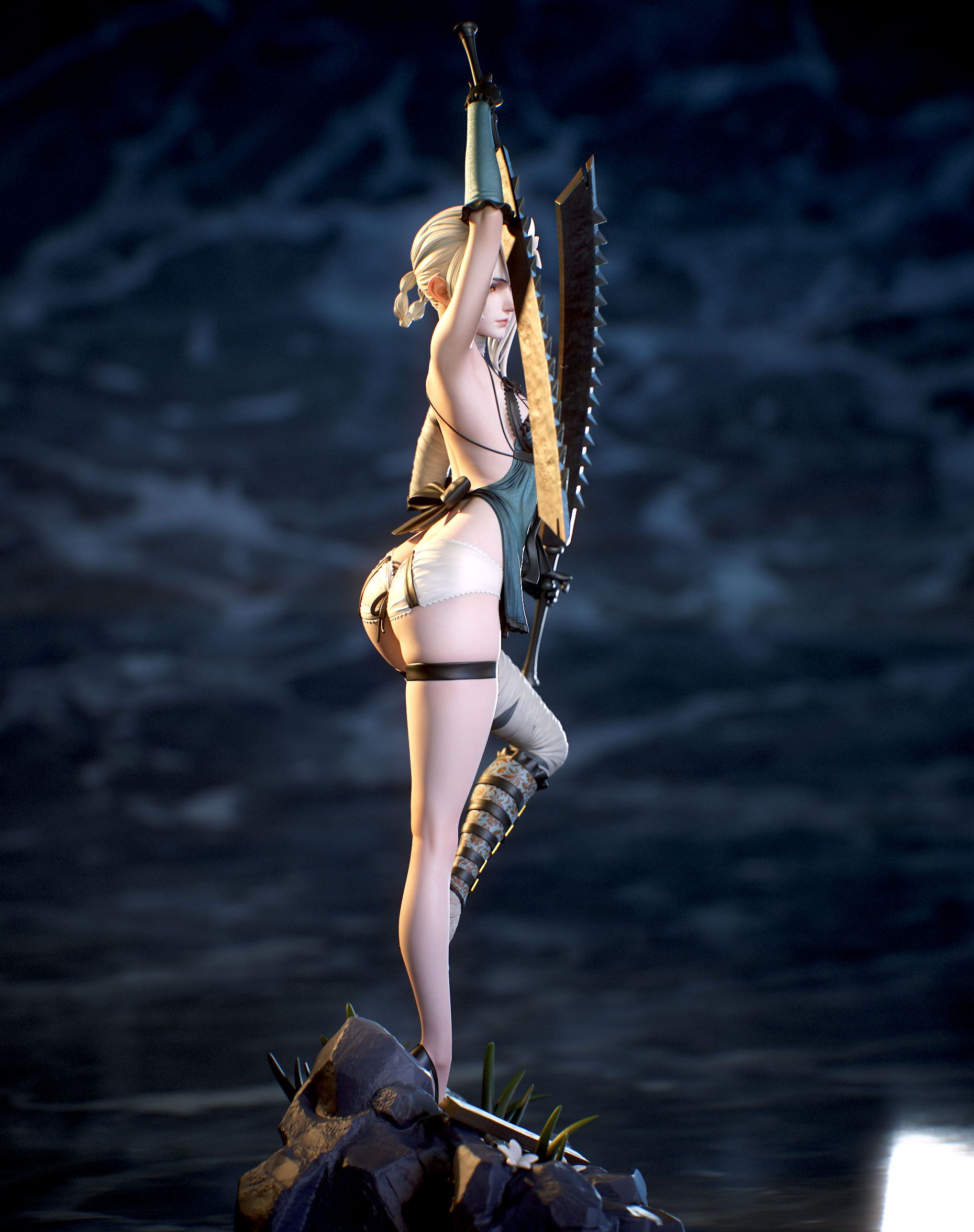 Kaine Statue | NieR: Automata Fan Art by Kuru Figure SFW 3d printed statue,NieR: Automata statue,Kaine statue,3d printed figure,3d printed