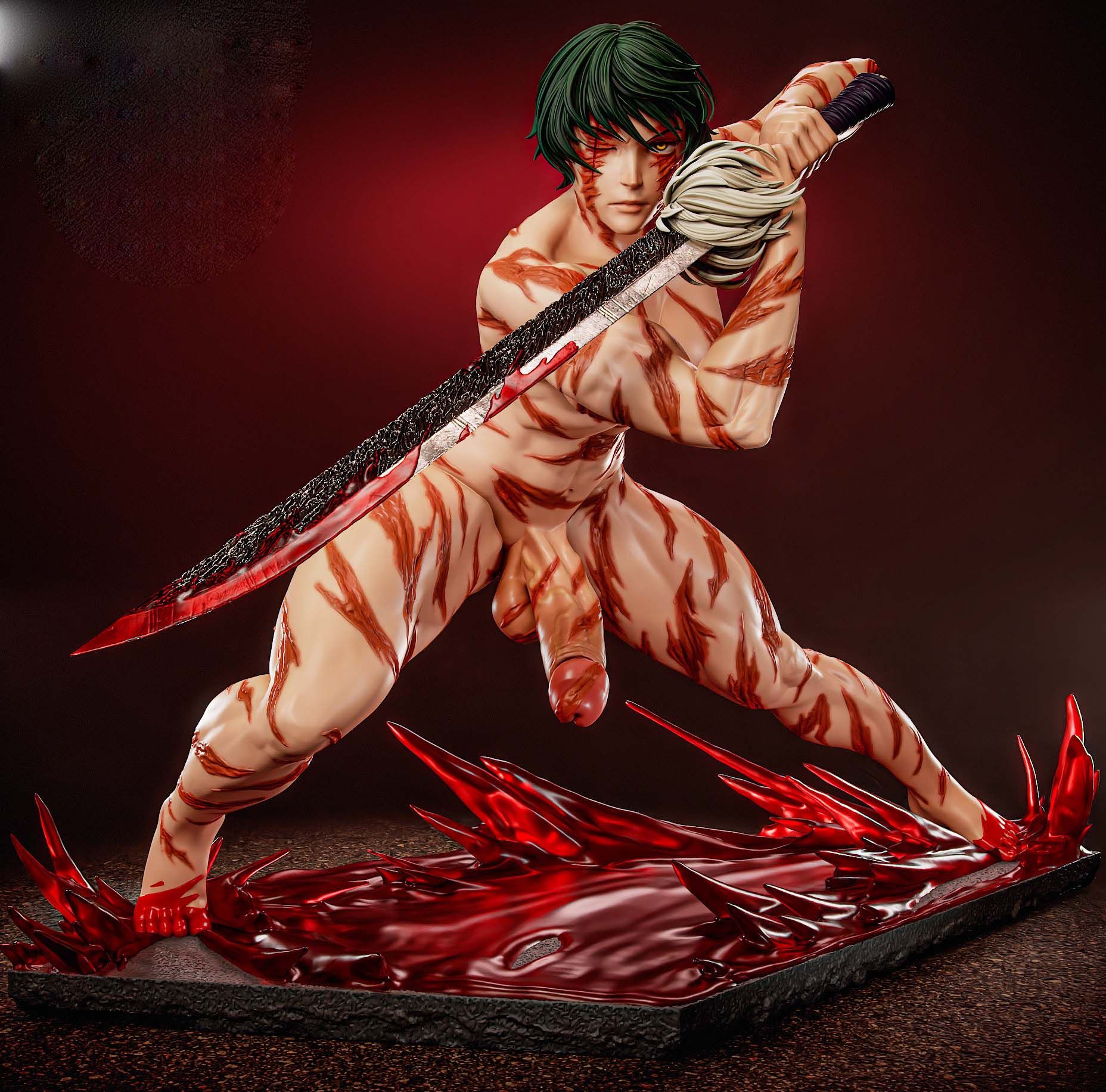 Maki Zenin Statue | Jujutsu Kaisen Fan Art by Gatsu SFW,NSFW,Futa 3d printed statue,3d printed,nsfw statue,futa statue,Maki Zenin Statue,Jujutsu Kaisen statue,futa figurines,futanari figurines,futanari statue