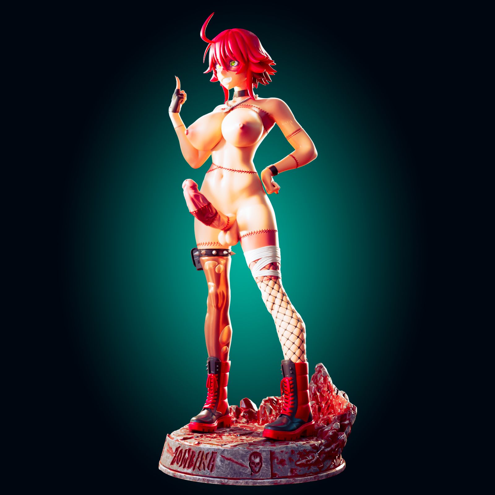Statue Zombina Monster Girl | Monster Musume Fan art par Officer Rhu SFW,NSFW,Futa 3d printed statue,3d printed,nsfw statue,futa statue,Zombina Monster Girl Statue,Monster Musume Statue,futa figurines,futanari figurines,futanari statue,furry statue