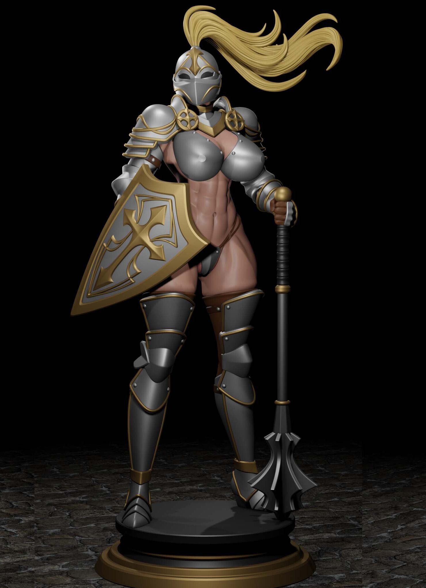 Knight Girl Statue | DnD Fanart von Digital Dark SFW,NSFW,Futa 3d printed statue,3d printed,nsfw statue,futa statue,futa figurines,futanari figurines,futanari statue,3d printed figure,Knight Girl Statue ,dnd statue 