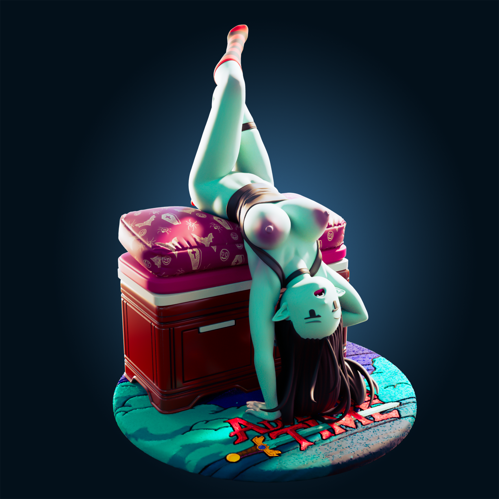 Marceline Vampire Statue | Adventure Time Fan Art by Officer Rhu SFW,NSFW,Futa 3d printed,Marceline Vampire statue,futa statue,Adventure Time statue,furry statue,nsfw statue