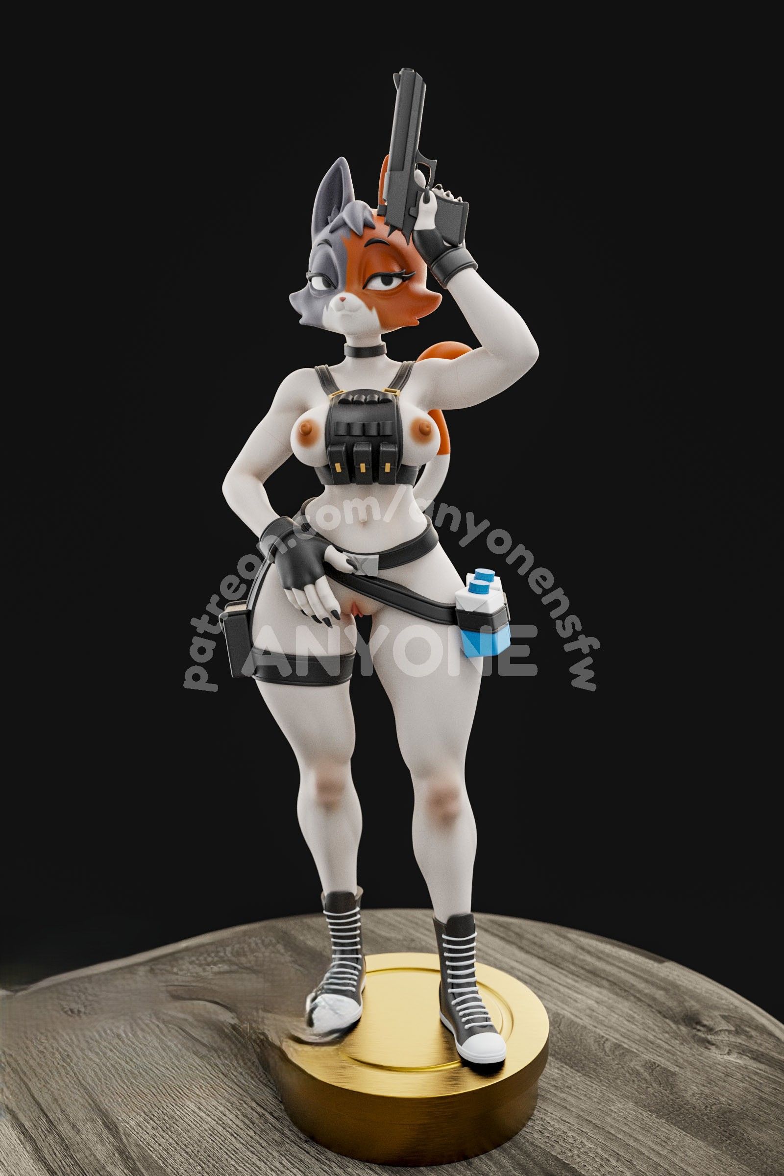 Figura Meowdy Pardner Furry | Oryginalny fanart autorstwa Anyonensfw SFW,NSFW 3d printed statue,3d printed,nsfw statue,3d printed figure,Meowdy Pardner Statue,furry statue