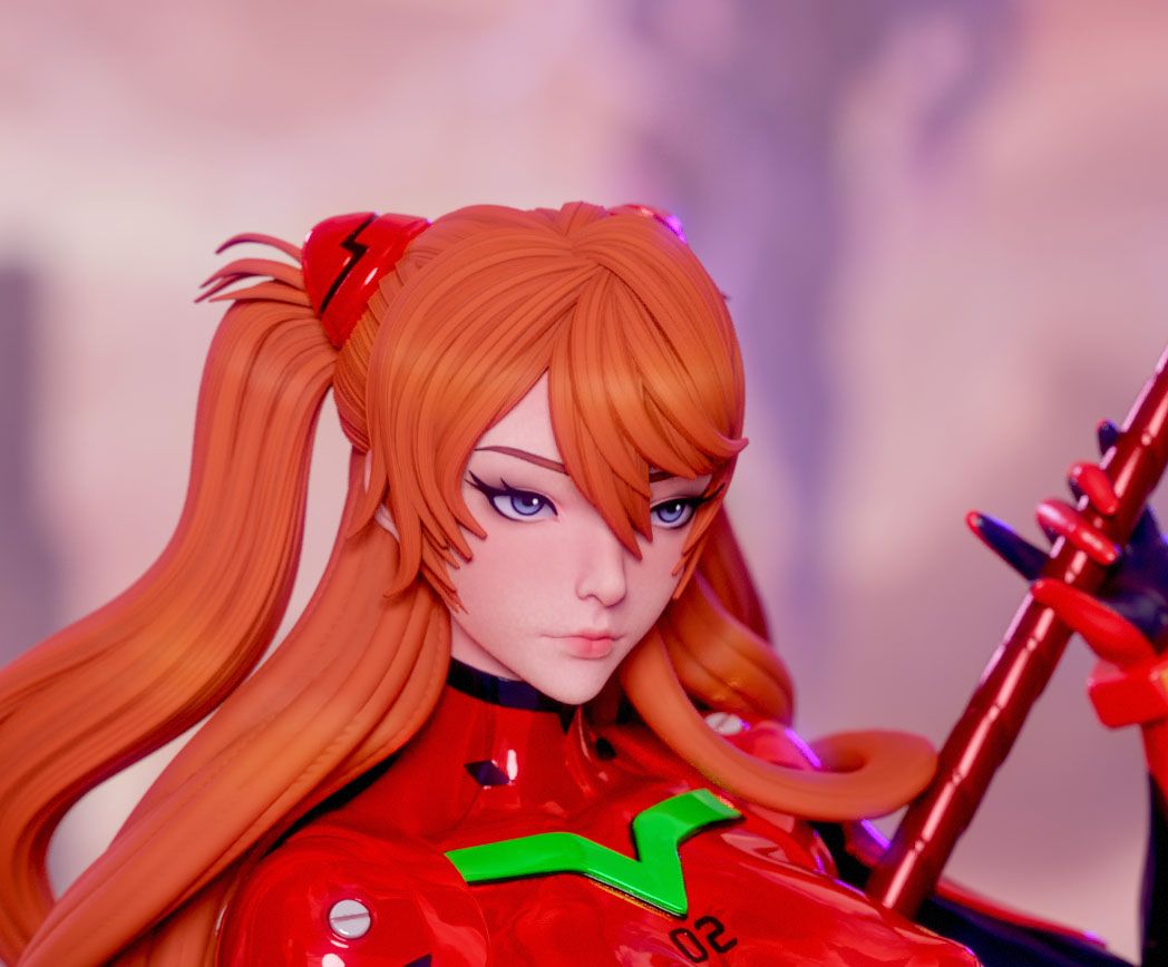 Asuka Statue | Evangelion Fan Art by Momoji3d SFW,NSFW 3d printed statue,3d printed,nsfw statue,evangelion statue,Asuka statue