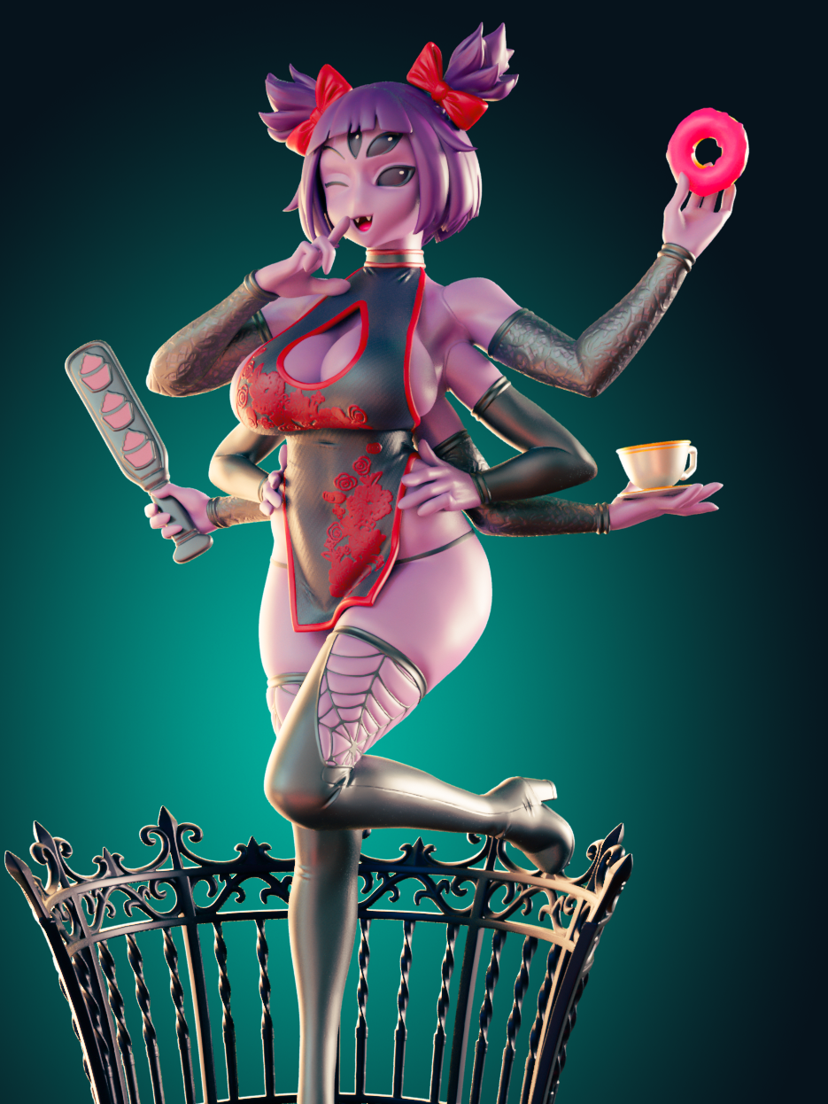 Estatua Muffet Spider Girl Furry | Monster Girl Fan art por Officer Rhu SFW,NSFW,Futa 3d printed statue,3d printed,3d printed figure,Muffet Spider Girl Statue,Monster Girl Statue,futa statue,nsfw statue,furry statue