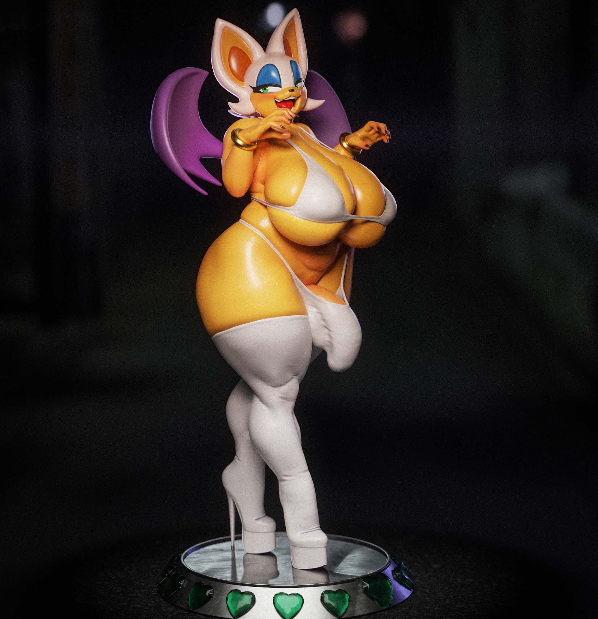Rouge Bikini Furry Statue | Sonic the Hedgehog Fan Art by Gatsu SFW,NSFW,Futa 3d printed statue,3d printed,nsfw statue,futa statue,Sonic the Hedgehog Statue,Rouge Bikini statue,futa figurines,futanari figurines,futanari statue,furry statue
