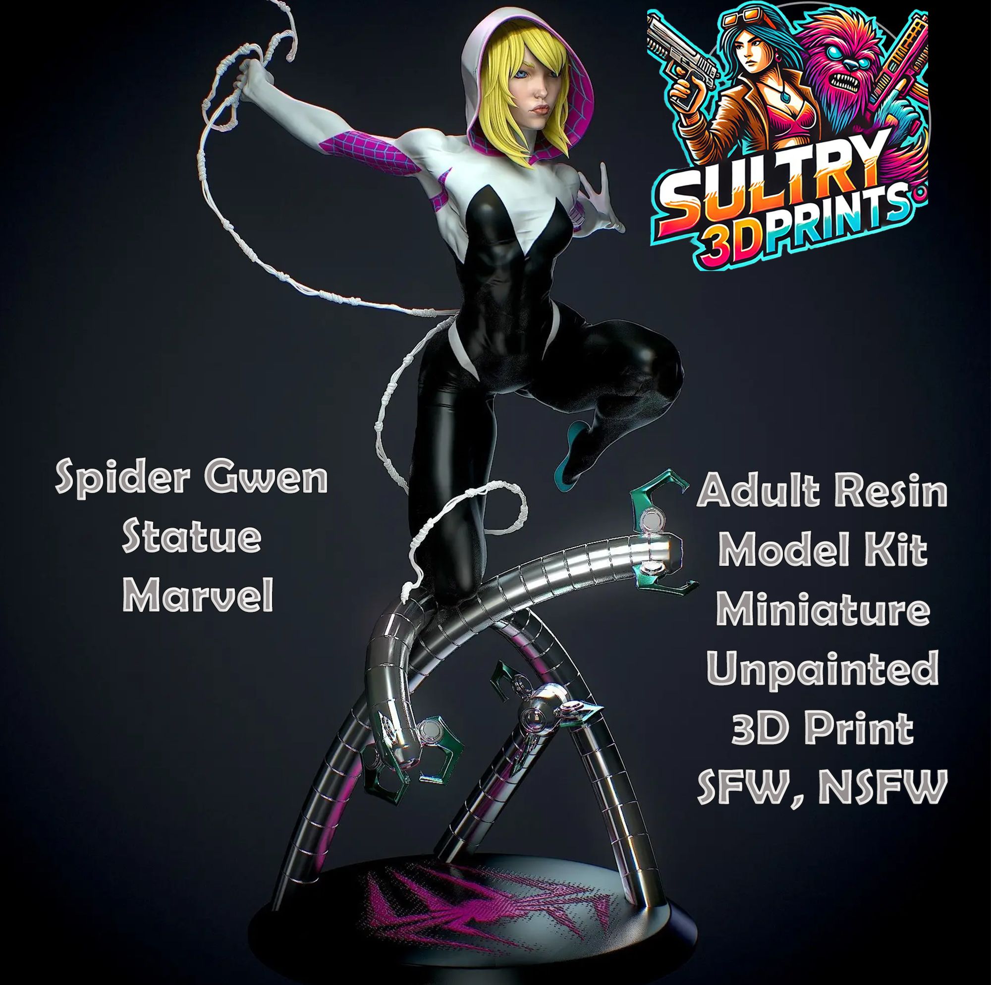 Spider Gwen Statue | Marvel Fan Art by Yan H SFW,NSFW null