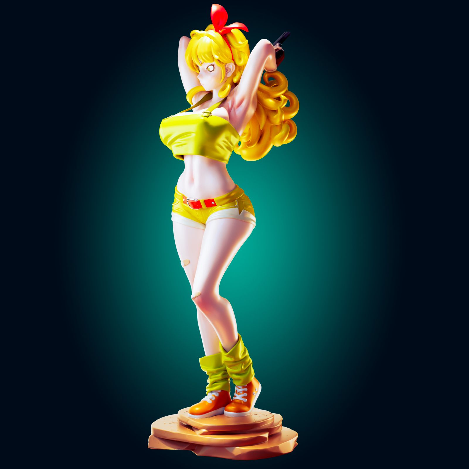 Launch Statue | Dragon Ball Fan Art by Officer Rhu SFW,NSFW,Futa 3d printed statue,3d printed,nsfw statue,Launch Statue,Dragon Ball Statue,futa statue