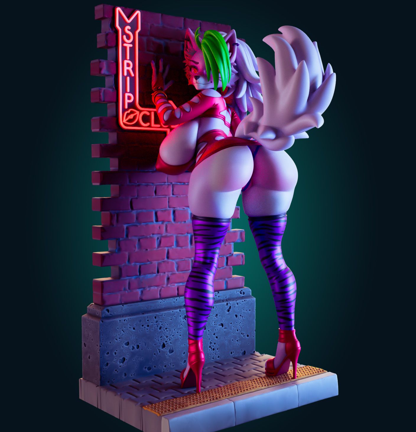 Roxanne Statue | Five Nights at Freddy's Fan Art by Officer Rhu SFW,NSFW,Futa 3d printed statue,3d printed,3d printed figure,Roxanne Statue,Five Nights at Freddy's Statue,futa statue,futa figurines,futanari figurines,futanari statue,furry statue