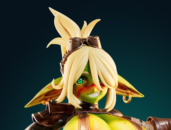 Goblin Girl Blacksmith Statue | Monster Girl Fan Art by Officer Rhu SFW,NSFW,Futa 3d printed statue,3d printed,3d printed figure,Goblin Girl Statue,Monster Girl Statue,nsfw statue,futa statue,futa figurines,futanari figurines,futanari statue