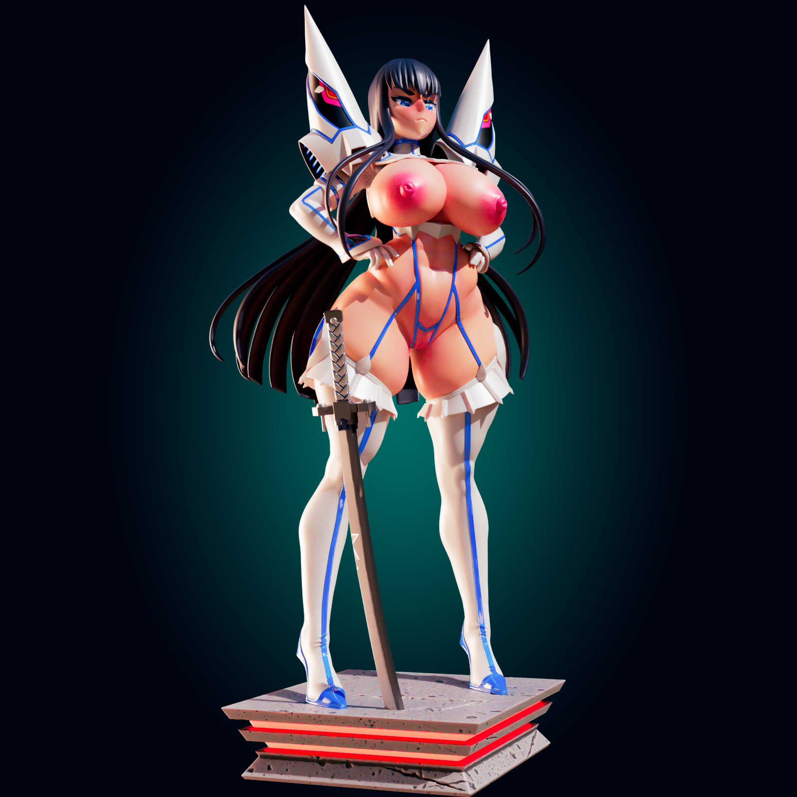 Satsuki Kiryuin Mommy Statue | Kill La Kill Fan Art by Officer Rhu SFW,NSFW,Futa 3d printed statue,3d printed,nsfw statue,futa statue,futa figurines,futanari figurines,futanari statue,Satsuki Kiryuin Statue,Kill La Kill Statue
