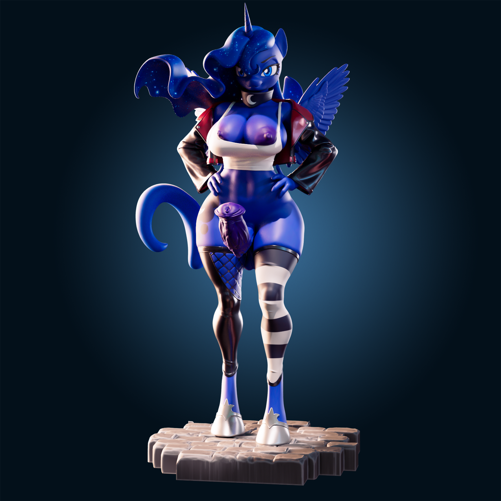 Princess Luna Statue | My Little Pony Fan Art by Officer Rhu SFW,NSFW,Futa 3d printed,Princess Luna statue,futa statue,My Little Pony statue,furry statue,nsfw statue