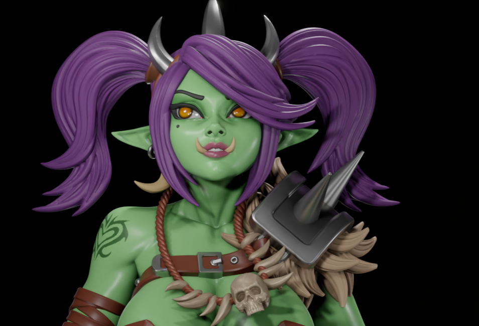 Orc Girl Statue | World of Warcraft Fan Art by Digital Dark SFW,NSFW,Futa 3d printed statue,3d printed,nsfw statue,futa statue,3d printed figure,Orc Girl Statue,World of Warcraft Statue