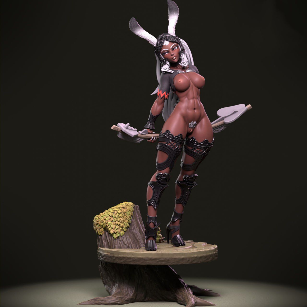 Fran Statue | Final Fantasy Fan Art by Jigglystix SFW,NSFW,Futa 3d printed statue,3d printed,nsfw statue,3d printed figure,futa statue,Fran Statue,Final Fantasy Statue,futa figurines,futanari figurines,futanari statue