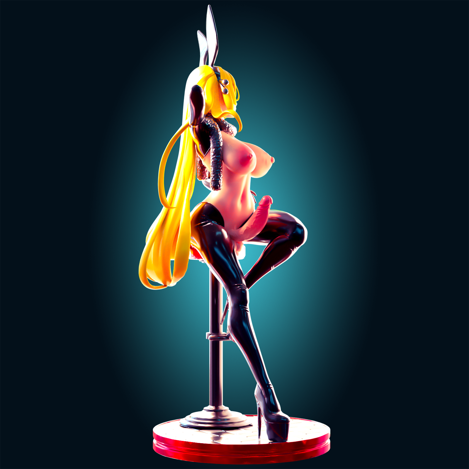 Cynthia Bunny Suit Statue | Pokémon Fan Art by Officer Rhu SFW,NSFW,Futa 3d printed statue,3d printed,nsfw statue,futa statue,Cynthia Bunny Suit Statue,pokemon statue