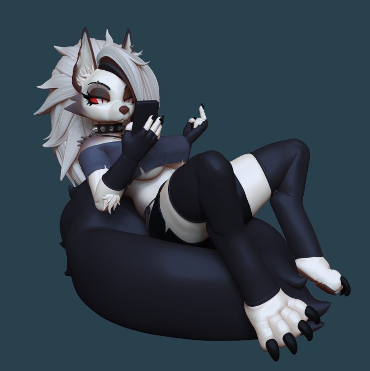Loona NSFW Statue | Helluva Boss Fan Art by GeneralButa SFW,NSFW 3d printed statue,3d printed,nsfw statue,Loona Statue,3d printed figure,furry statue,Helluva Boss