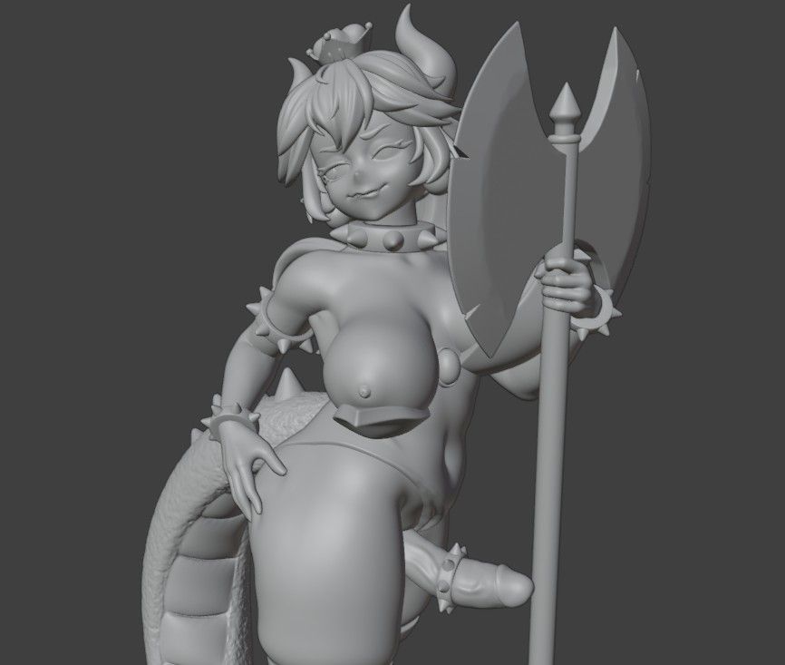 Bowsette Statue | Super Mario Fan Art by Jigglystix SFW,NSFW,Futa 3d printed statue,3d printed,nsfw statue,3d printed figure,futa statue,Bowsette Statue,Super Mario Statue,futa figurines,futanari figurines,futanari statue