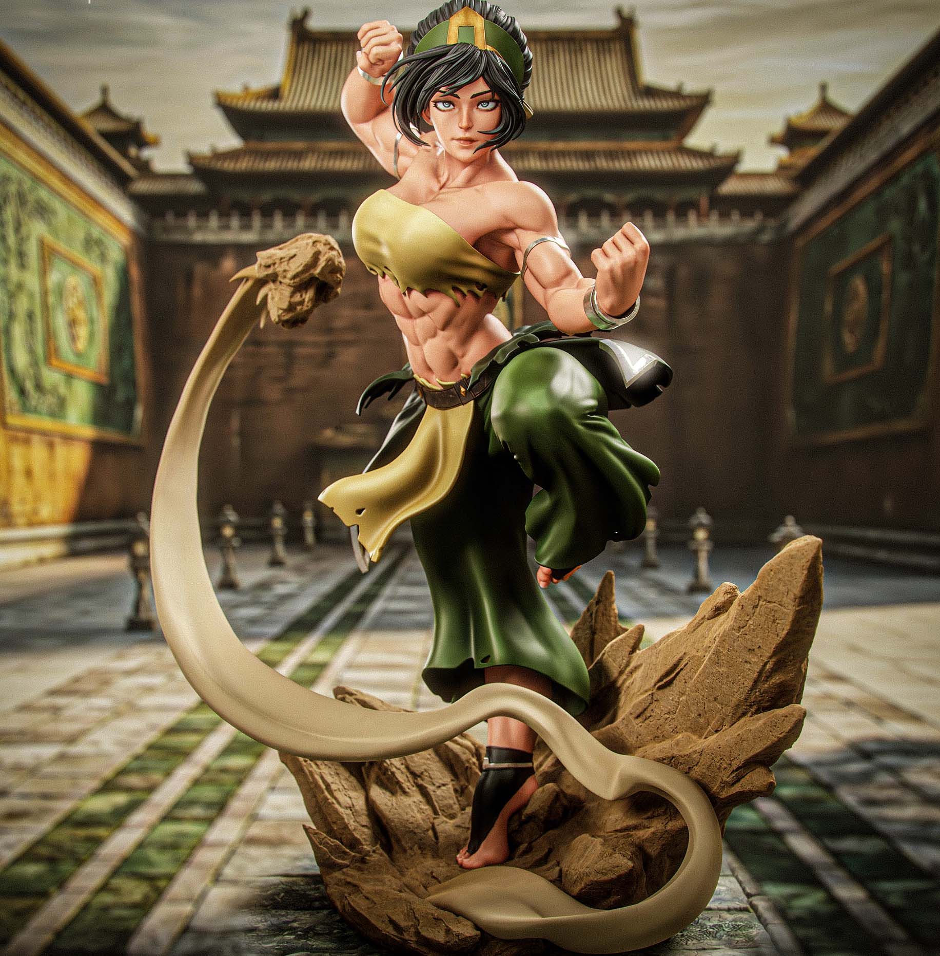 Toph Beifong Statue | Avatar Last Airbender Fan Art by Gatsu SFW,NSFW,Futa 3d printed statue,3d printed,nsfw statue,futa statue,Toph Beifong Statue,Avatar Last Airbender statue,futa figurines,futanari figurines,futanari statue,furry statue