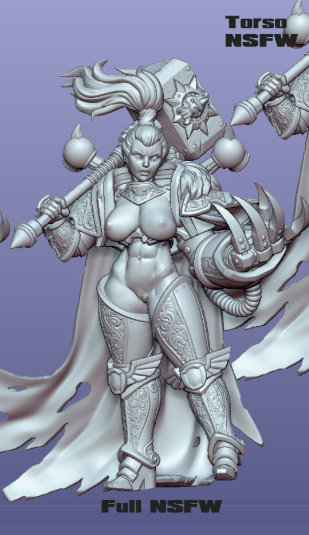 Female SpaceKnight Evadon Miniature | 40k Fan Art by Gaz Minis SFW,NSFW 3d printed,miniature,40k miniature,Female SpaceKnight Evadon,3d printed miniature,nsfw miniature