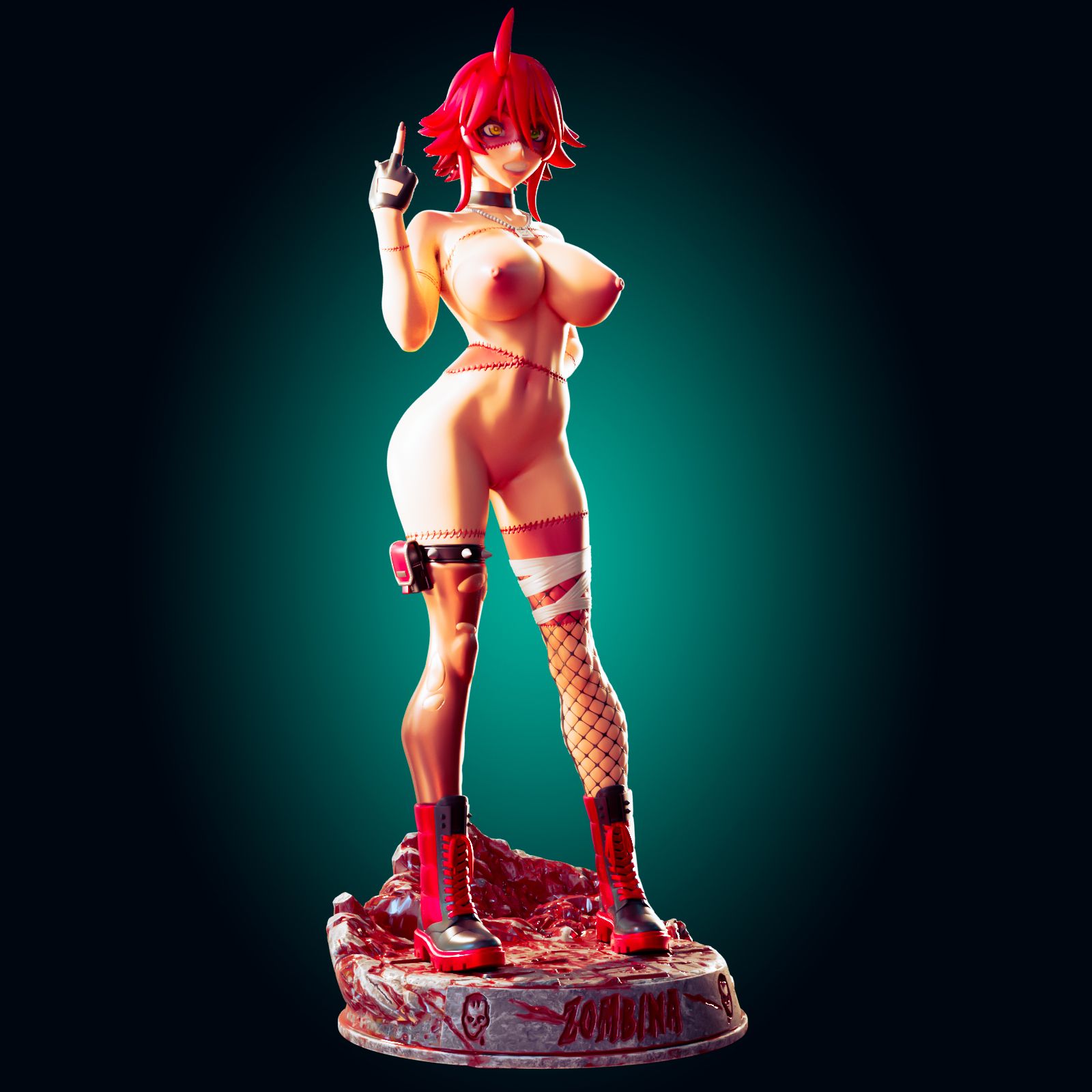 Zombina Monster Girl Statue | Monster Musume Fan Art by Officer Rhu SFW,NSFW,Futa 3d printed statue,3d printed,nsfw statue,futa statue,Zombina Monster Girl Statue,Monster Musume Statue
