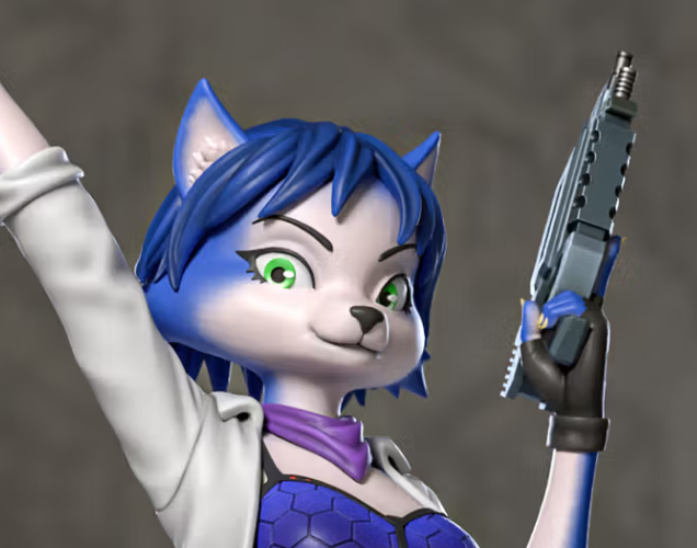 Krystal Fox Statue |  Star Fox Fan Art by Azerama SFW,NSFW 3d printed,3d printed statue,nsfw statue,Star Fox,Krystal Fox Statue