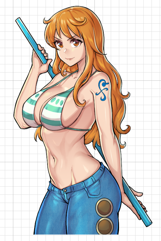Nami Sticker | One Piece Vinyl Sticker SFW,NSFW sfw sticker,Nami sticker,nsfw sticker,One Piece stickers,anime girl sticker