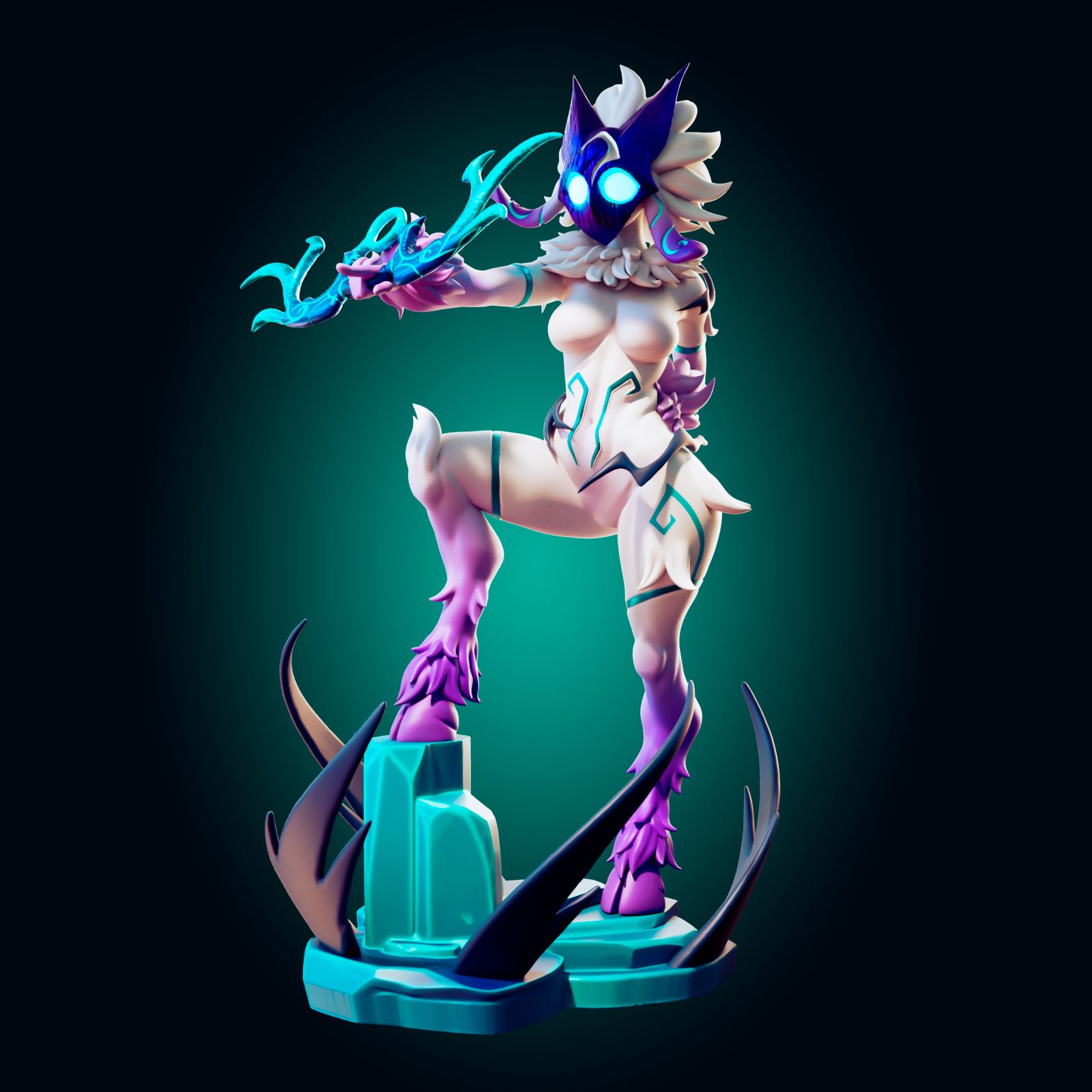 Lamb Statue | League of Legends Fan Art by Officer Rhu SFW,NSFW,Futa 3d printed statue,3d printed,nsfw statue,furry statue,futa statue,Lamb statue,League of Legends statue
