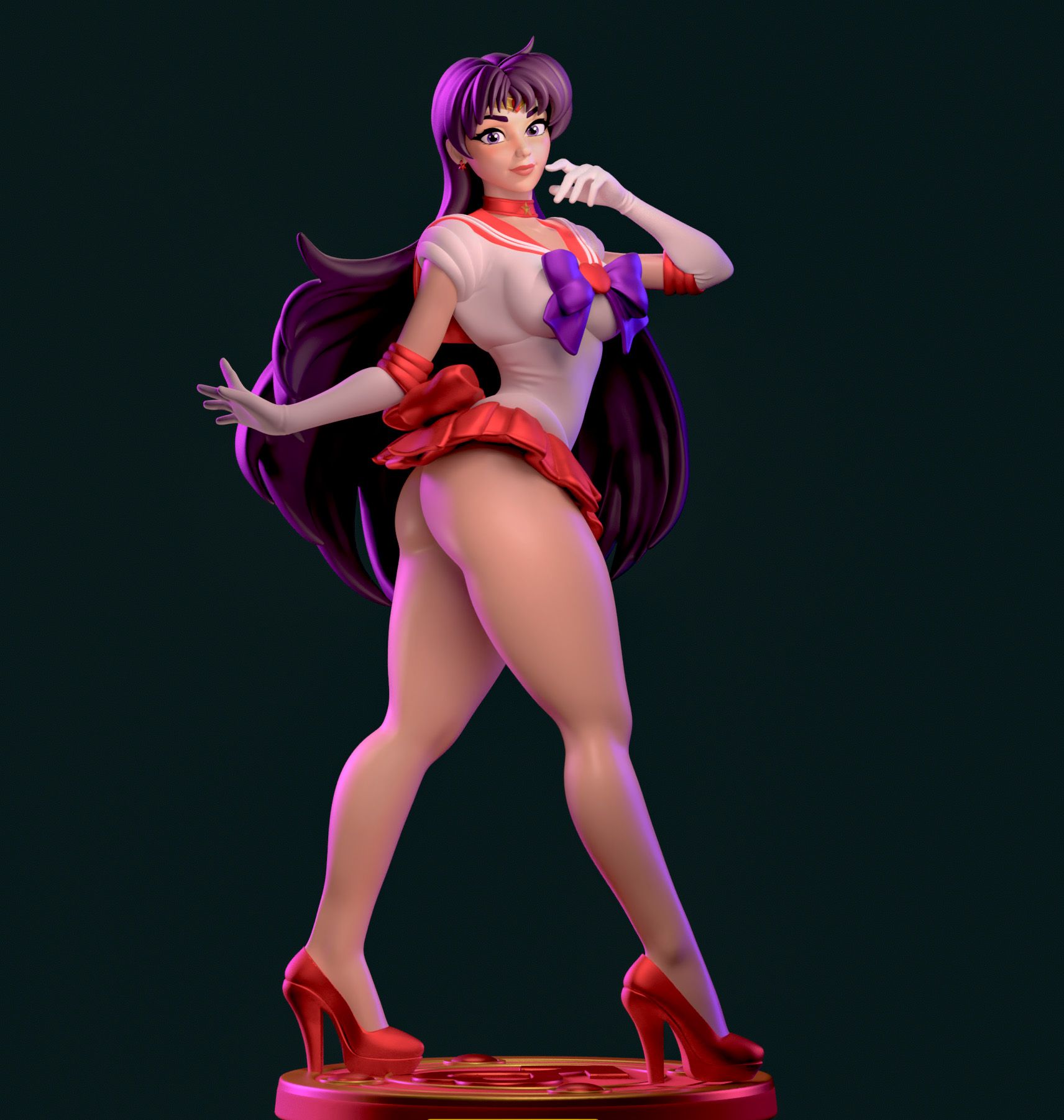 Sailor Mars Statue | Sailor Moon Fan Art by Azaak3d SFW 3d printed statue,3d printed,sfw statue,Sailor Moon statue,Sailor Mars statue