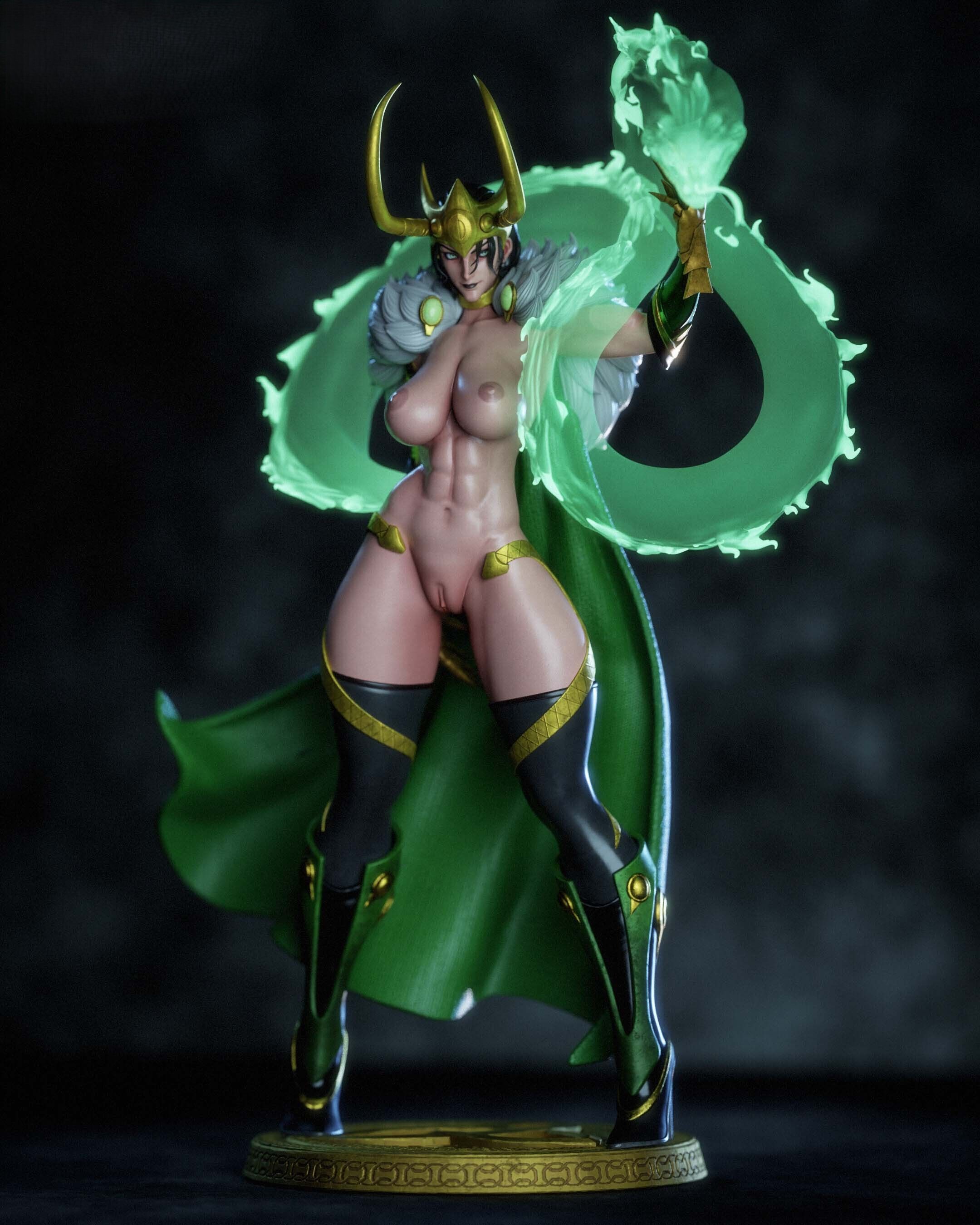 Lady Loki Statue | Marvel Fan Art by Gatsu SFW,NSFW,Futa 3d printed statue,3d printed,nsfw statue,futa statue,Lady Loki Statue,Marvel Statue,futa figurines,futanari figurines,futanari statue