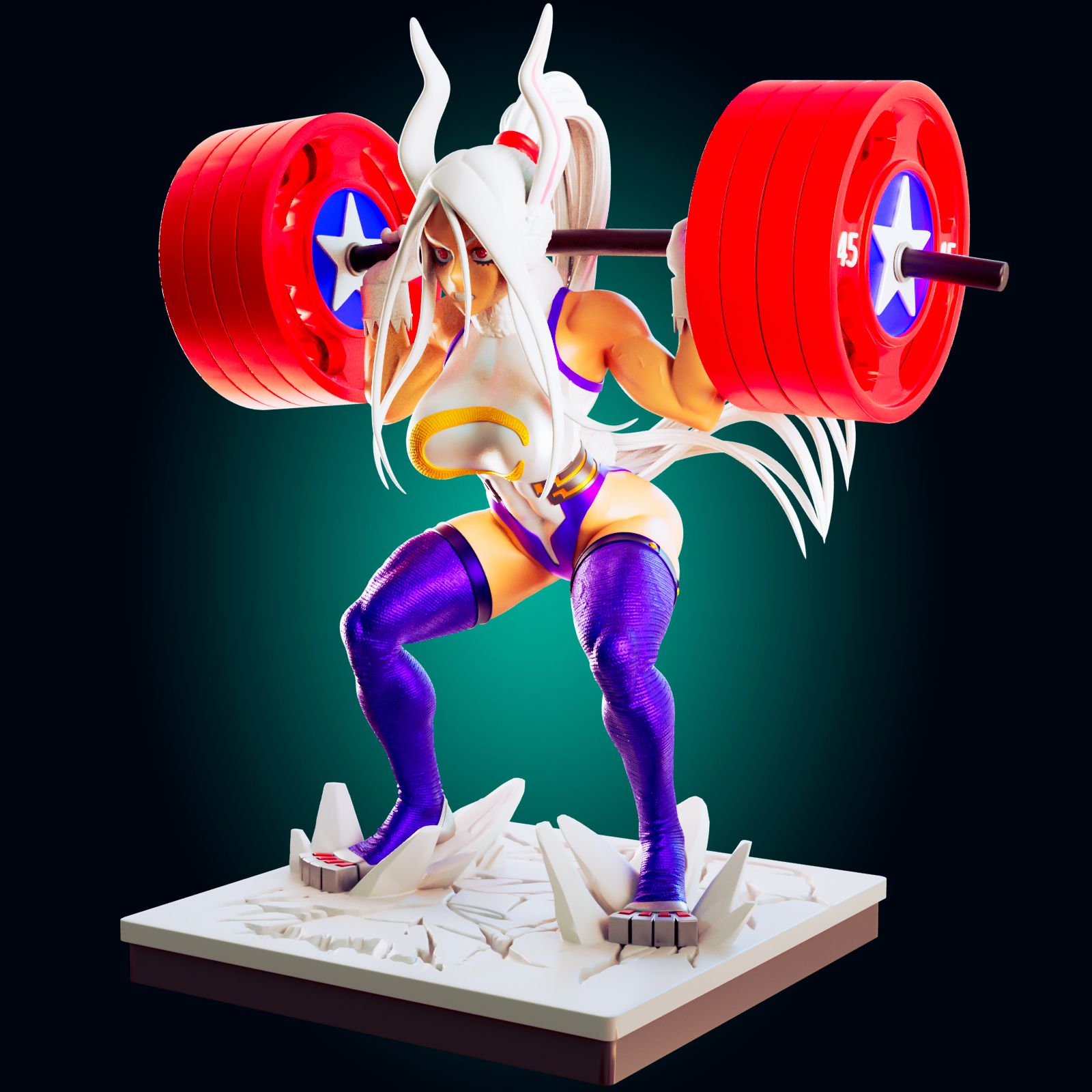 Rumi Usagiyama Fitness Bunny Girl Statue | My Hero Academia Fan Art by Officer Rhu SFW,NSFW,Futa 3d printed,Rumi Usagiyama statue,futa statue,My Hero Academia statue,furry statue,nsfw statue