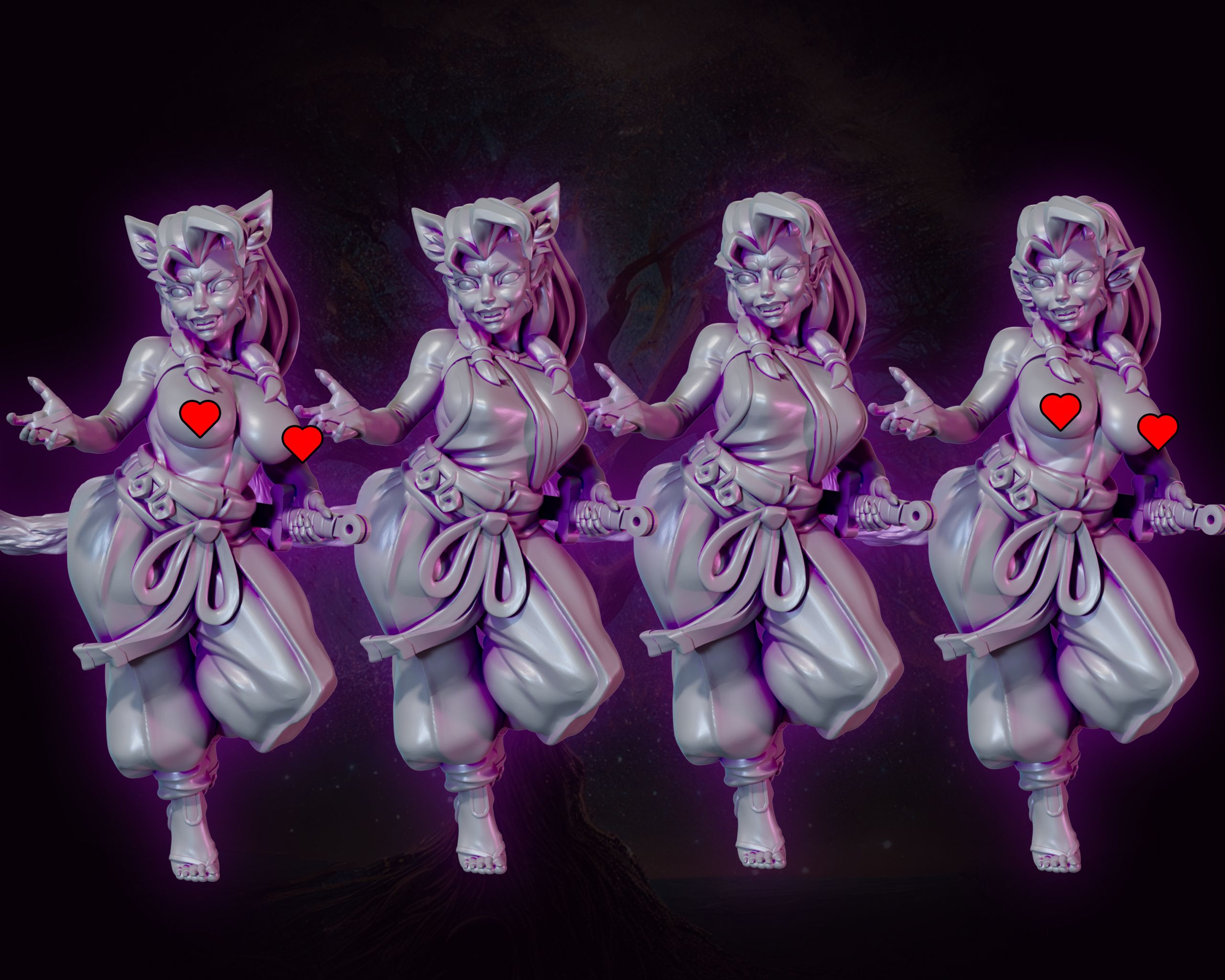 Nisha Tiger Girl Miniature | DnD Fan Art by Gaz Minis SFW,NSFW 3d printed,miniature,dnd miniature,Nisha Tiger Girl,3d printed miniature,nsfw miniature