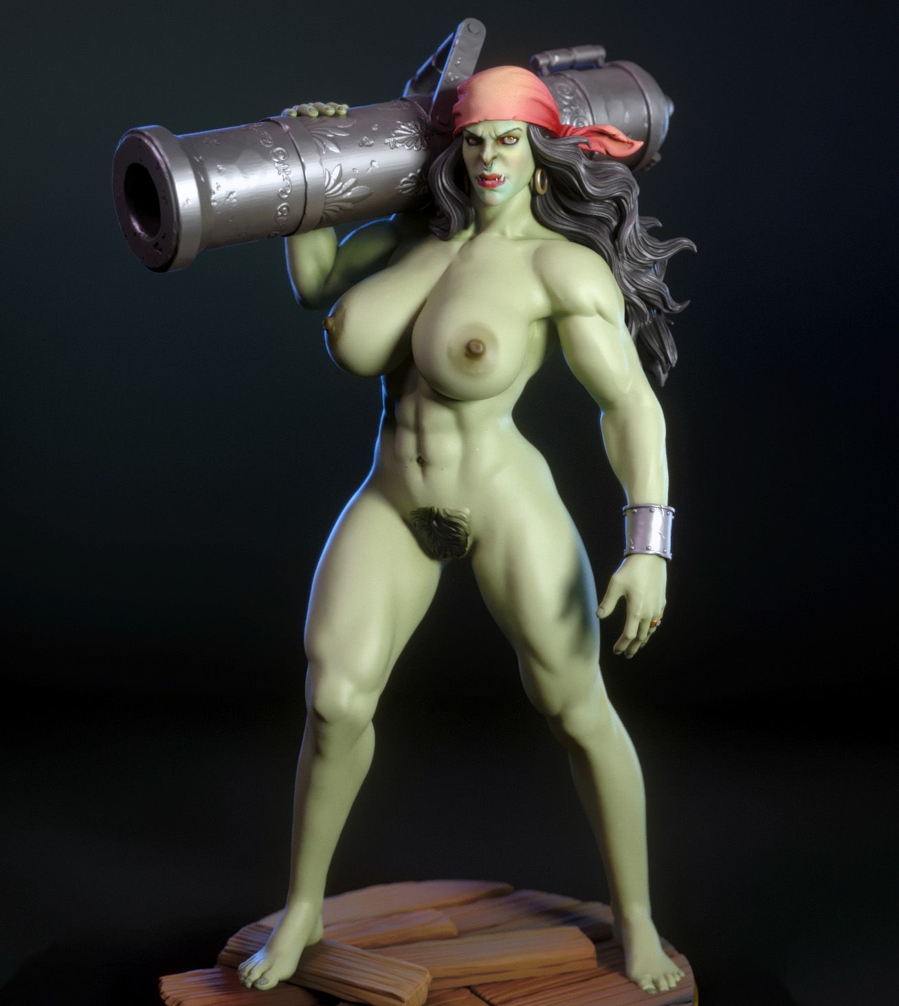 Boomka The Orc Pirate Statue | DnD Fan Art by TorridaMinis SFW,NSFW 3d printed,3d printed statue,nsfw statue,3d printed figure,Boomka The Orc Pirate Statue,dnd Statue