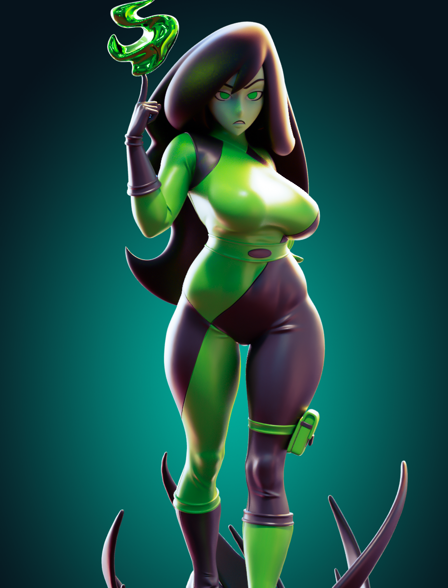 Estatua Shego | Kim Possible Fan art por Officer Rhu SFW,NSFW,Futa 3d printed statue,3d printed,3d printed figure,Shego Statue,Kim Possible Statue,futa statue,nsfw statue
