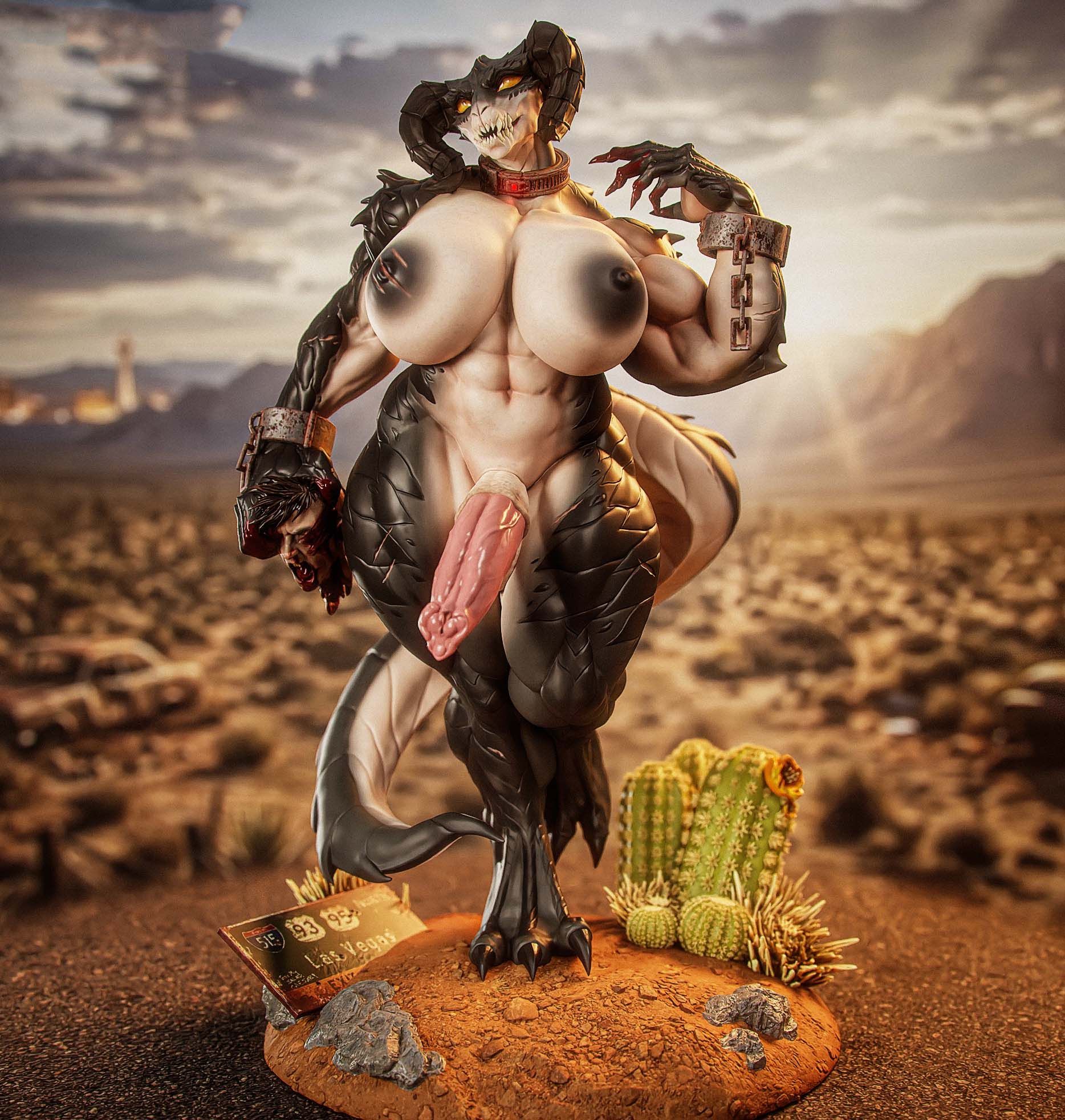 Deathclaw Furry Statue | Fallout Fan Art by Gatsu SFW,NSFW,Futa 3d printed statue,3d printed,nsfw statue,futa statue,Deathclaw Statue,Fallout statue,futa figurines,futanari figurines,futanari statue,furry statue