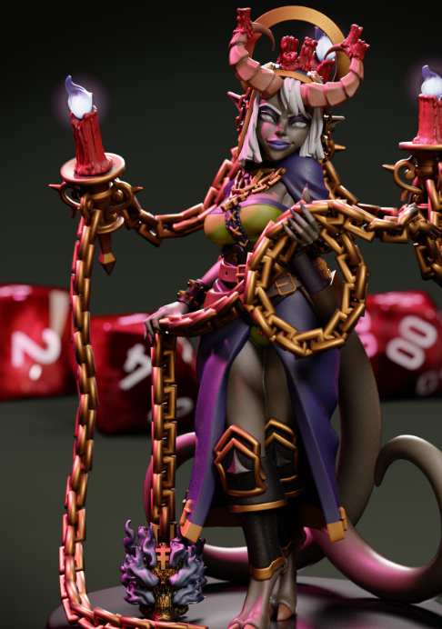 Demon Nun Yakshini Miniature | DnD Fan Art by Jigglystix SFW 3d printed,miniature,dnd miniature,Demon Nun Yakshini,3d printed miniature