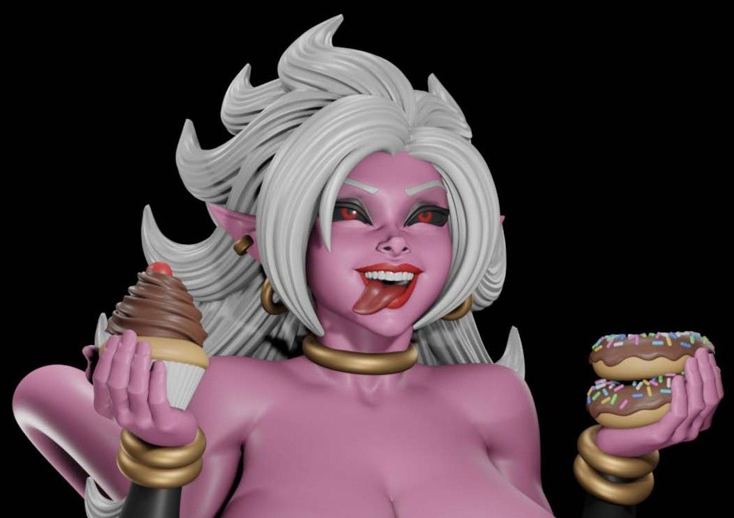 Android 21 Statue | Dragon Ball Fan Art by Digital Dark SFW,NSFW,Futa 3d printed statue,3d printed,nsfw statue,3d printed figure,Android 21 Statue,Dragon Ball,futa statue