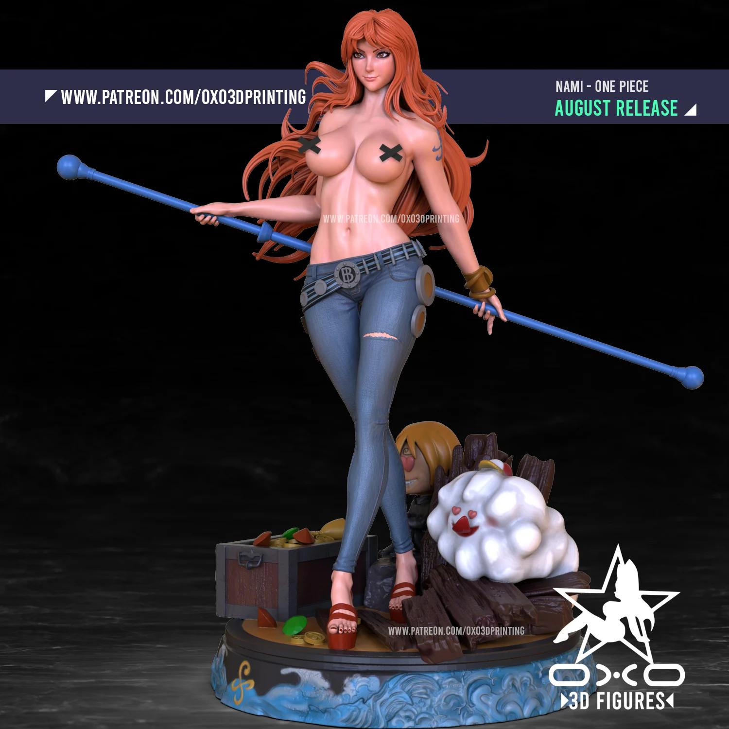 Nami Statue | One Piece Fan Art by OXO3D SFW,NSFW 3d printed,3d printed statue,3d printed figure,Nami Statue,One Piece,nsfw statue