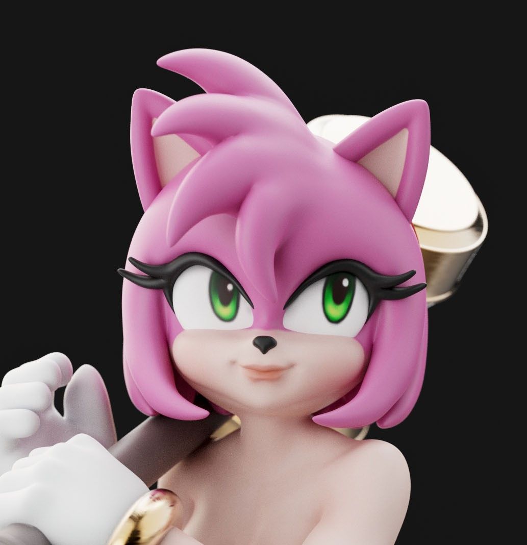 Amy Rose Statue | Sonic the Hedgehog Fan Art by Anyonensfw SFW,NSFW,Futa 3d printed,3d printed statue,nsfw statue,futa statue,Amy Rose Statue,Sonic the Hedgehog