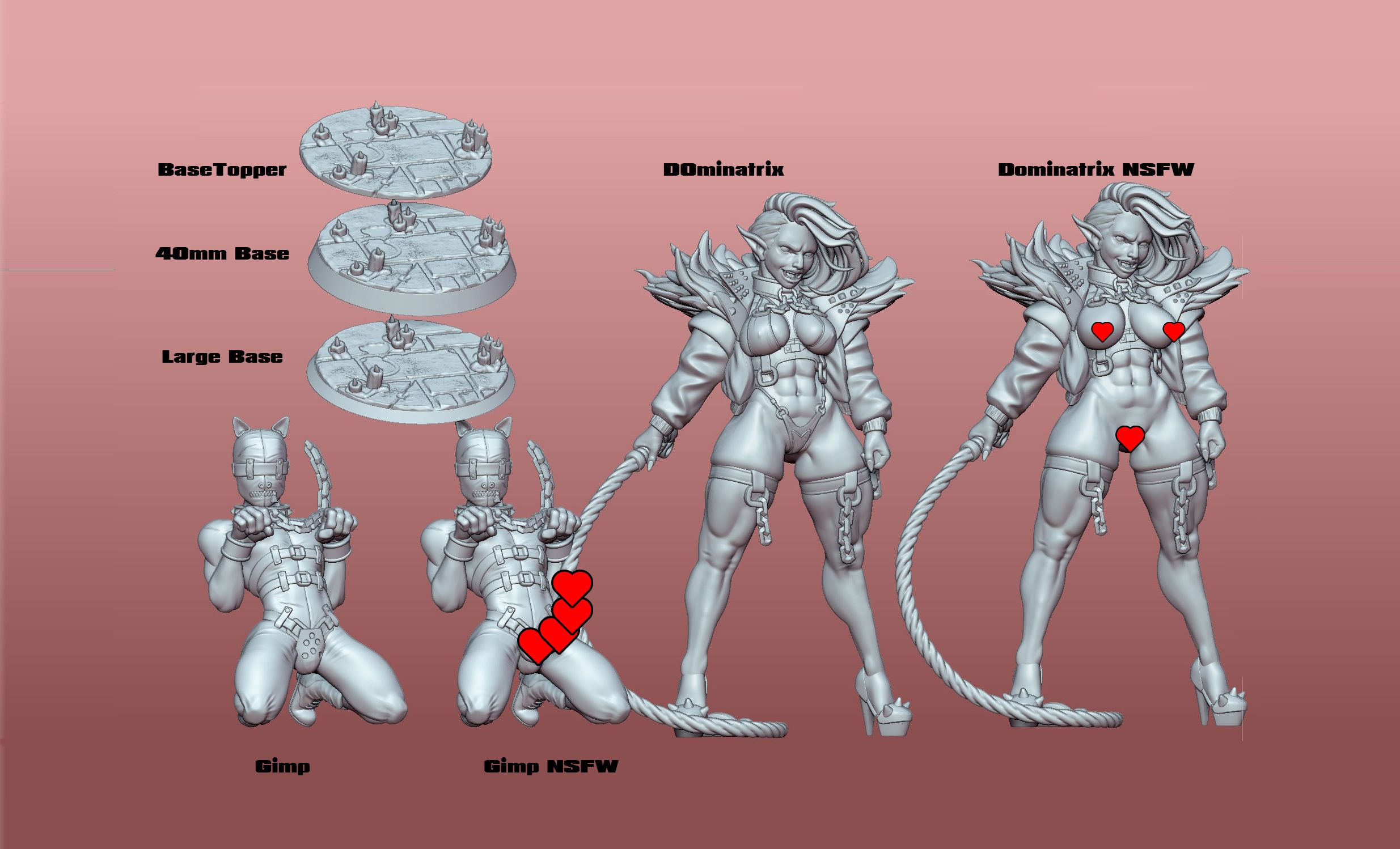 Orc Dominatrix Viki Miniature | DnD Fan Art by Gaz Minis SFW,NSFW 3d printed,miniature,dnd miniature,Orc Dominatrix Viki,3d printed miniature,nsfw miniature