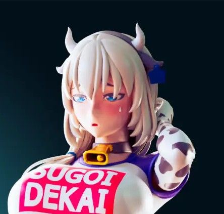 Tsuki Uzaki Statue | Uzaki Chan Fan Art by Officer Rhu SFW,NSFW,Futa 3d printed statue,3d printed,futa statue,nsfw statue,Tsuki Uzaki Statue,Uzaki Chan Statue