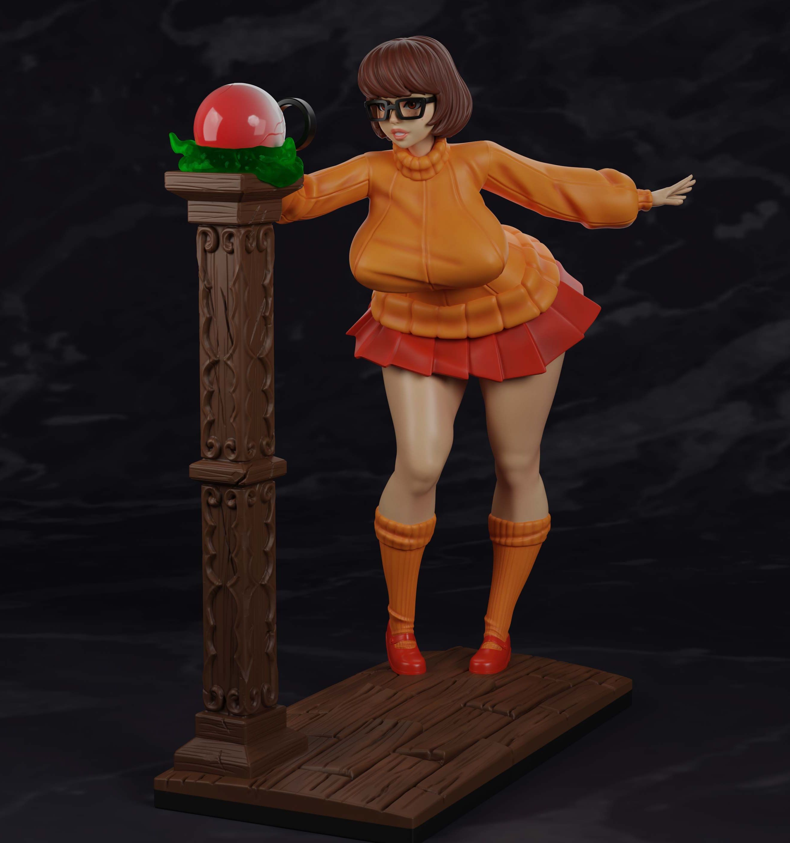 Velma Statue | Scooby-Doo Fan Art by PolyBitsArt SFW,NSFW 3d printed statue,3d printed,Velma Statue,3d printed figure,Scooby-Doo Statue,nsfw statue