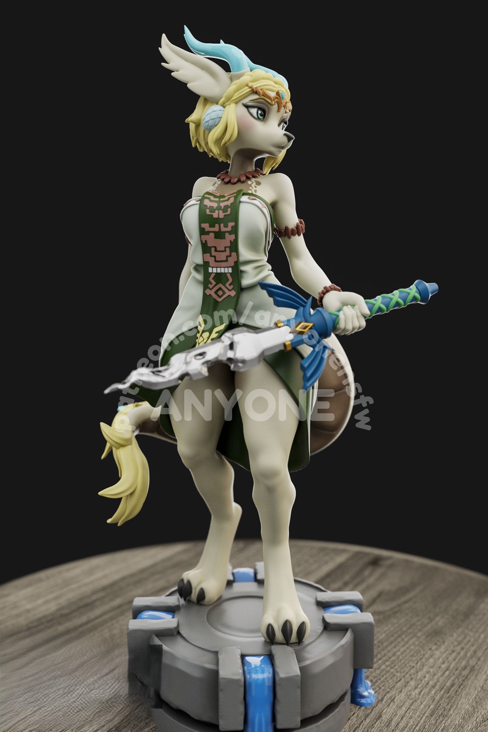 Dragon Zelda Statue | The Legend of Zelda Fan Art by Anyonensfw SFW,NSFW,Futa 3d printed,3d printed statue,nsfw statue,futa statue,Dragon Zelda Statue,The Legend of Zelda Statue