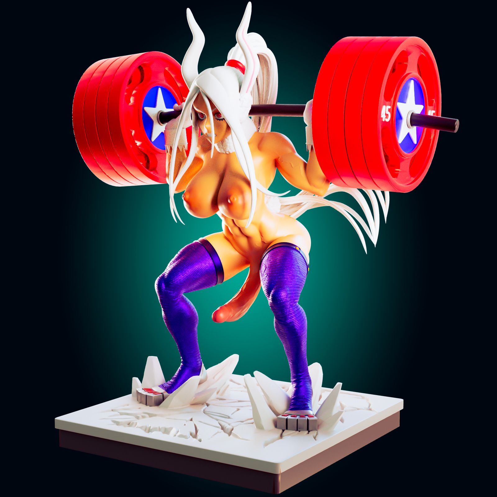 Rumi Usagiyama Fitness Bunny Girl Statue | My Hero Academia Fan Art by Officer Rhu SFW,NSFW,Futa 3d printed,Rumi Usagiyama statue,futa statue,My Hero Academia statue,furry statue,nsfw statue
