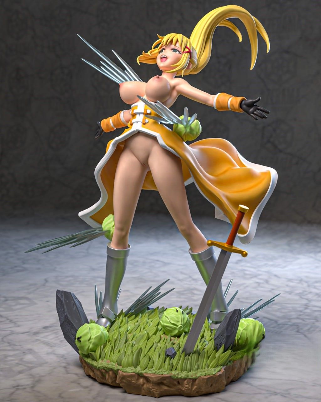 Darkness Statue | Konosuba Fan Art by Azerama SFW,NSFW 3d printed,3d printed statue,nsfw statue,Aqua statue,Konosuba statue