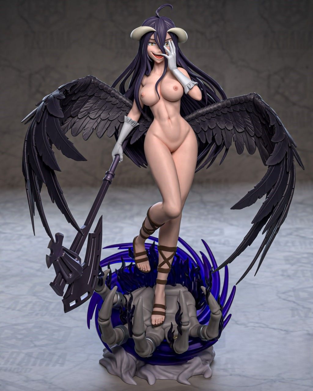Albedo Statue | Overlord Fan Art by Azerama SFW,NSFW 3d printed,3d printed statue,nsfw statue,Albedo statue,Overlord statue