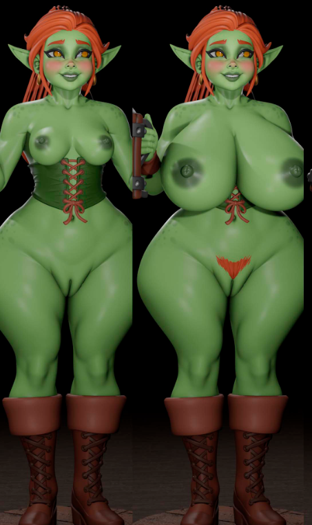 Goblin Girl Barmaid Statue | Original Fan Art by Digital Dark SFW,NSFW,Futa futa statue,3d printed,nsfw statue,Goblin Girl Barmaid Statue,3d printed figure,3d printed