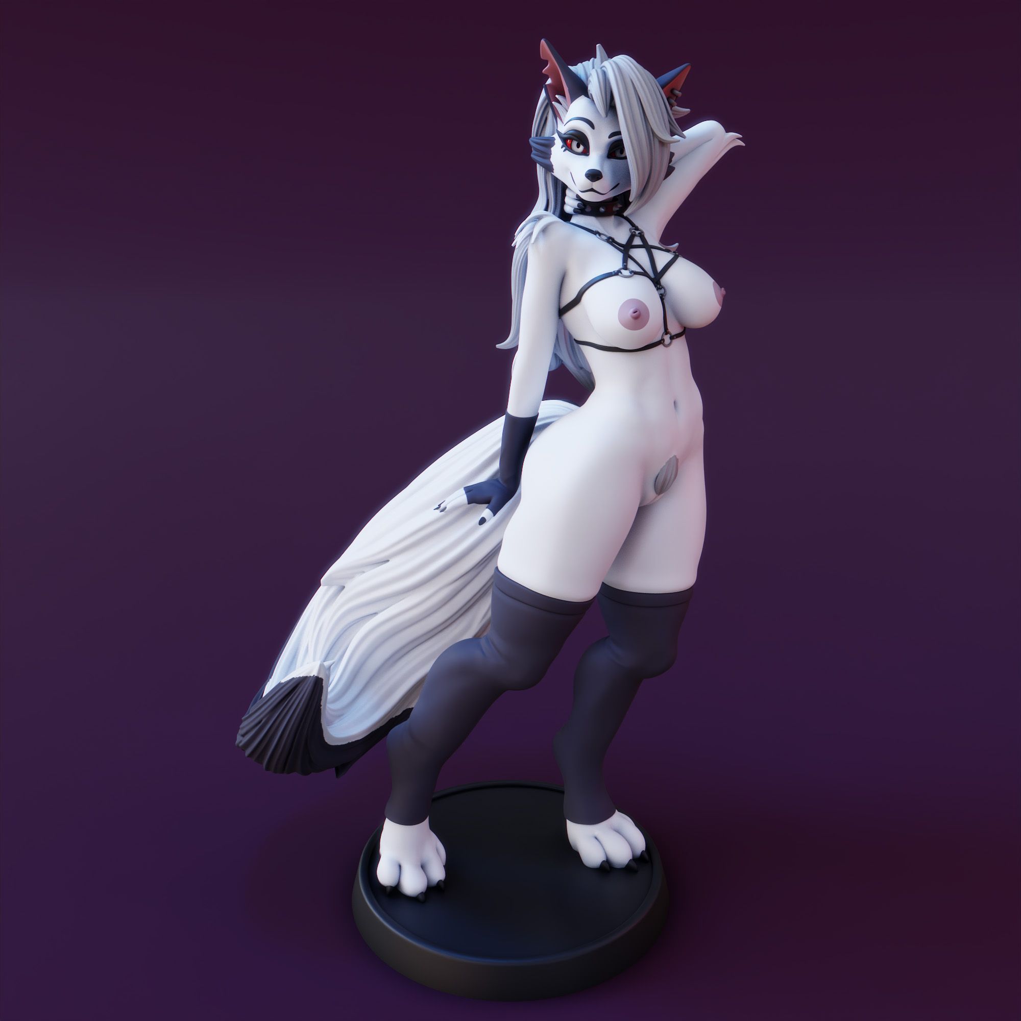Loona Statue | Helluva boss Fan Art by FunserviceSTL SFW,NSFW 3d printed statue,nsfw statue,Helluva boss statue,Loona Statue,3d printed figure,3d printed