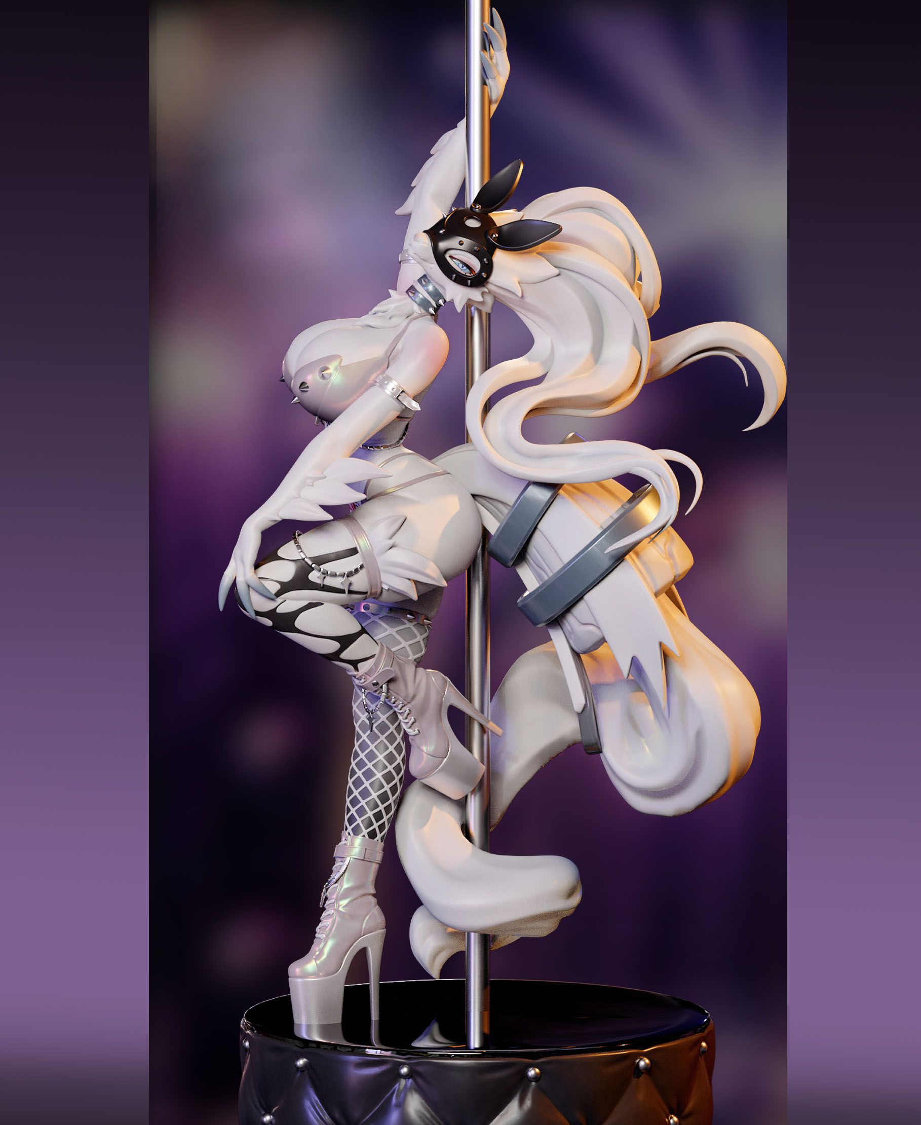 Reshiram Pole Dance Furry Statue | Pokemon Fan Art by Onagaba SFW,NSFW 3d printed statue,3d printed,3d printed figure,Reshiram Statue,Pokémon Statue,nsfw statue,furry statue