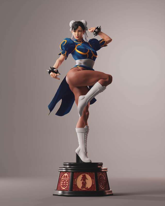Chun-Li Statue | Street Fighter Fan Art by Abe3D SFW,NSFW 3d printed statue,chun-li ,street fighter,3d printed figure,3d printed,nsfw statue