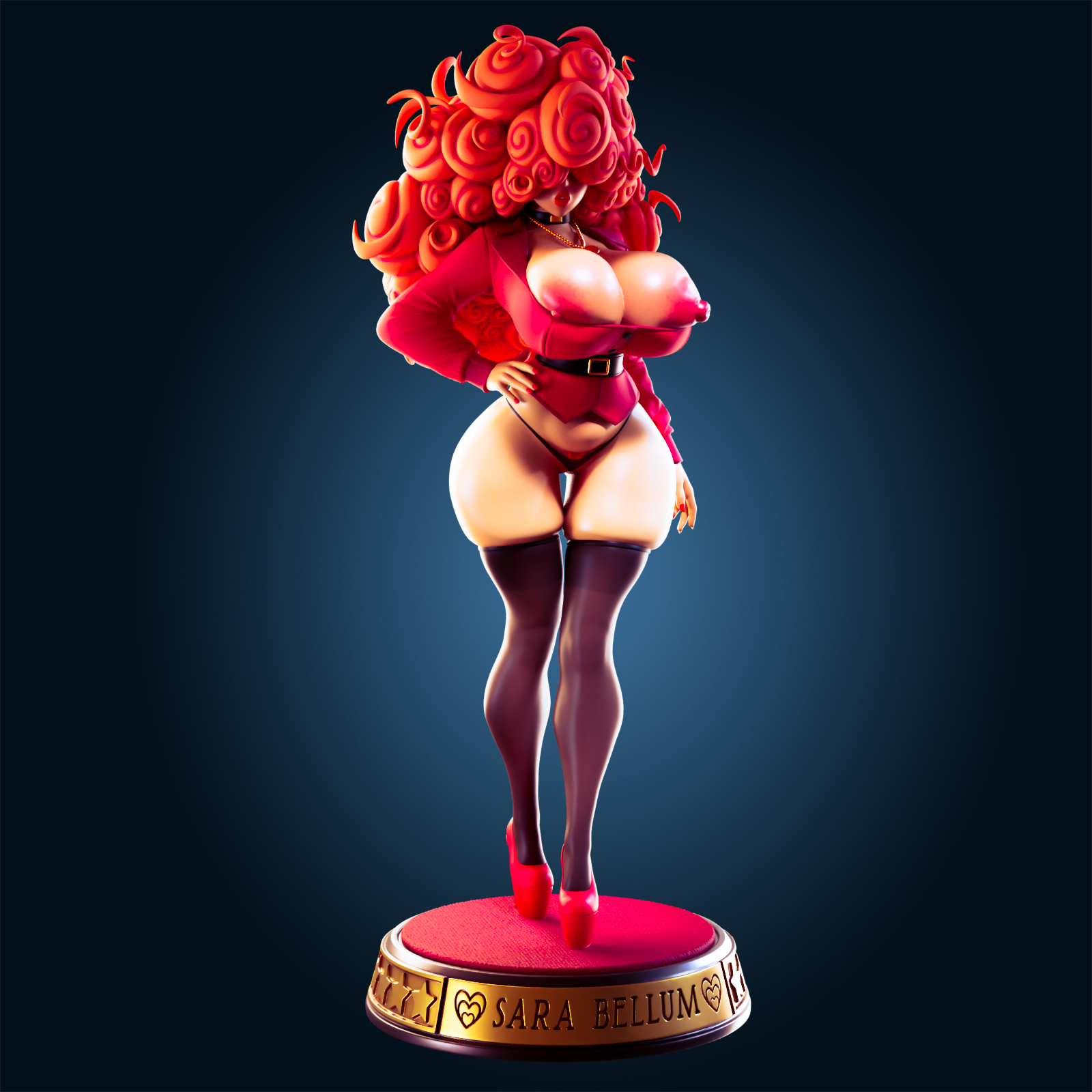 Sara Bellum Ultra Thicc Statue | Powerpuff Girls Fan Art by Officer Rhu SFW,NSFW,Futa 3d printed,Sara Bellum statue,futa statue,Powerpuff Girls statue,furry statue,nsfw statue