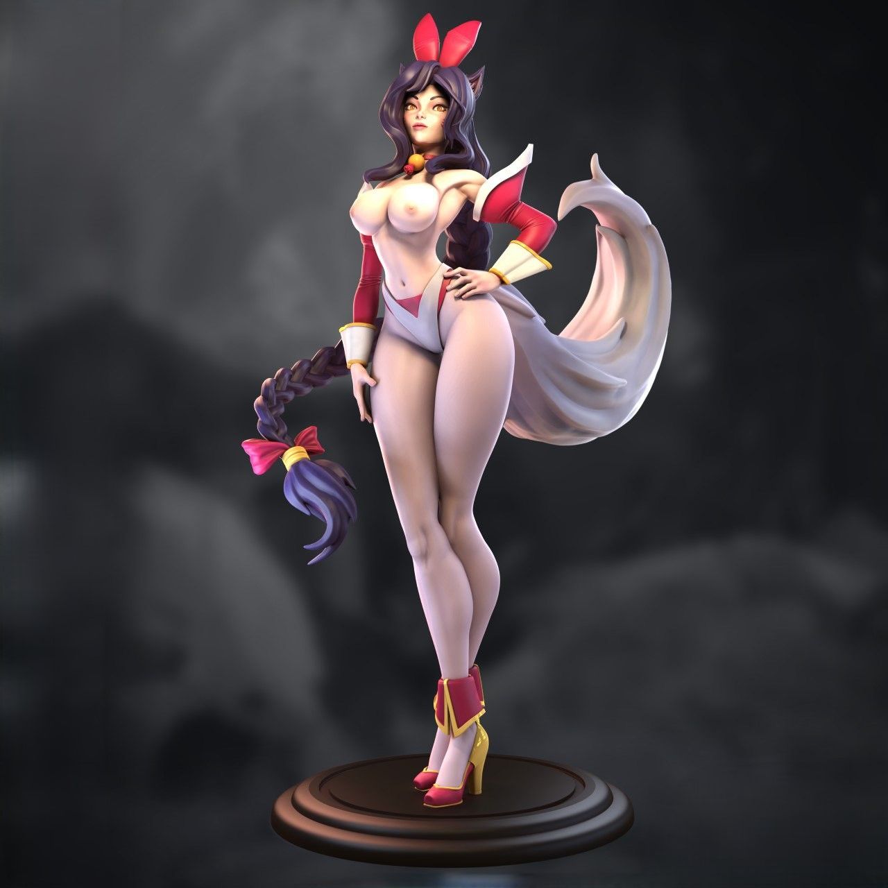 Ahri Bunny Statue | League of Legends Fan Art by Azerama SFW,NSFW 3d printed,3d printed statue,nsfw statue,Ahri Bunny statue,league of legends statue